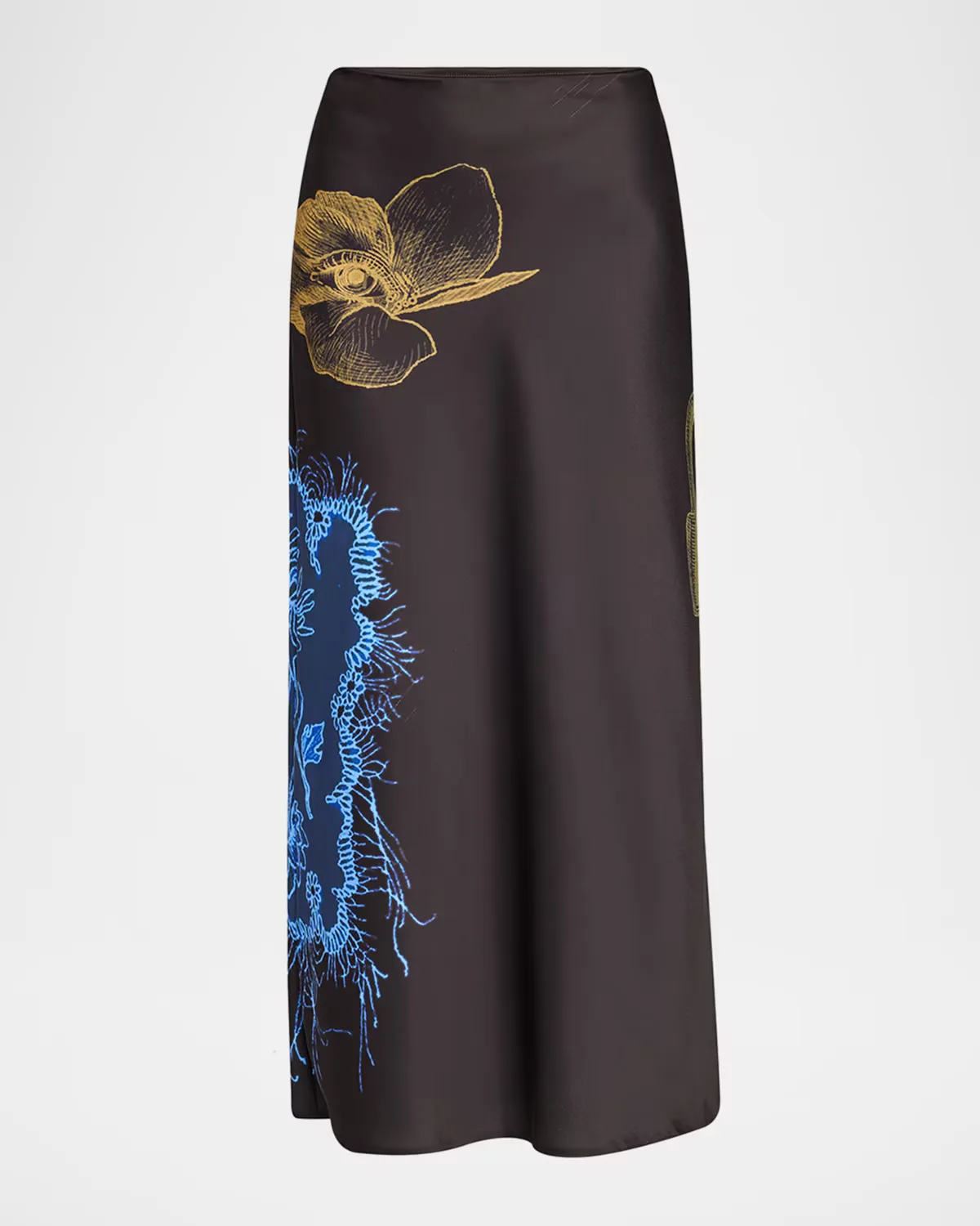 Printed Crepe Satin Bias Midi Skirt by Jason Wu