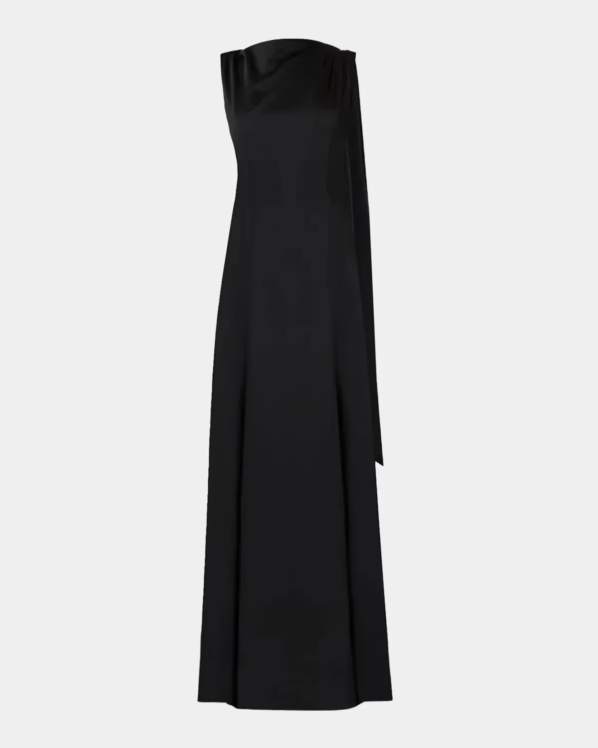Draped Satin Charmeuse Column Gown by Shoshanna