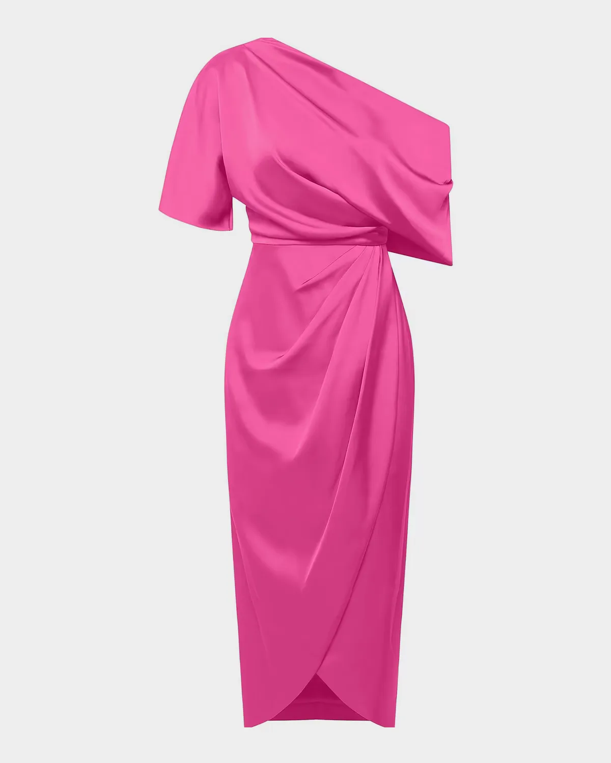 Rayna Draped One-Shoulder High-Low Gown by Theia