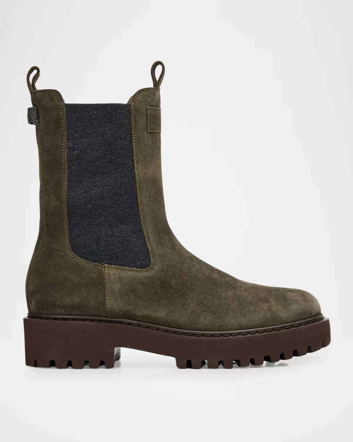Suede Combat Boots by Brunello Cucinelli