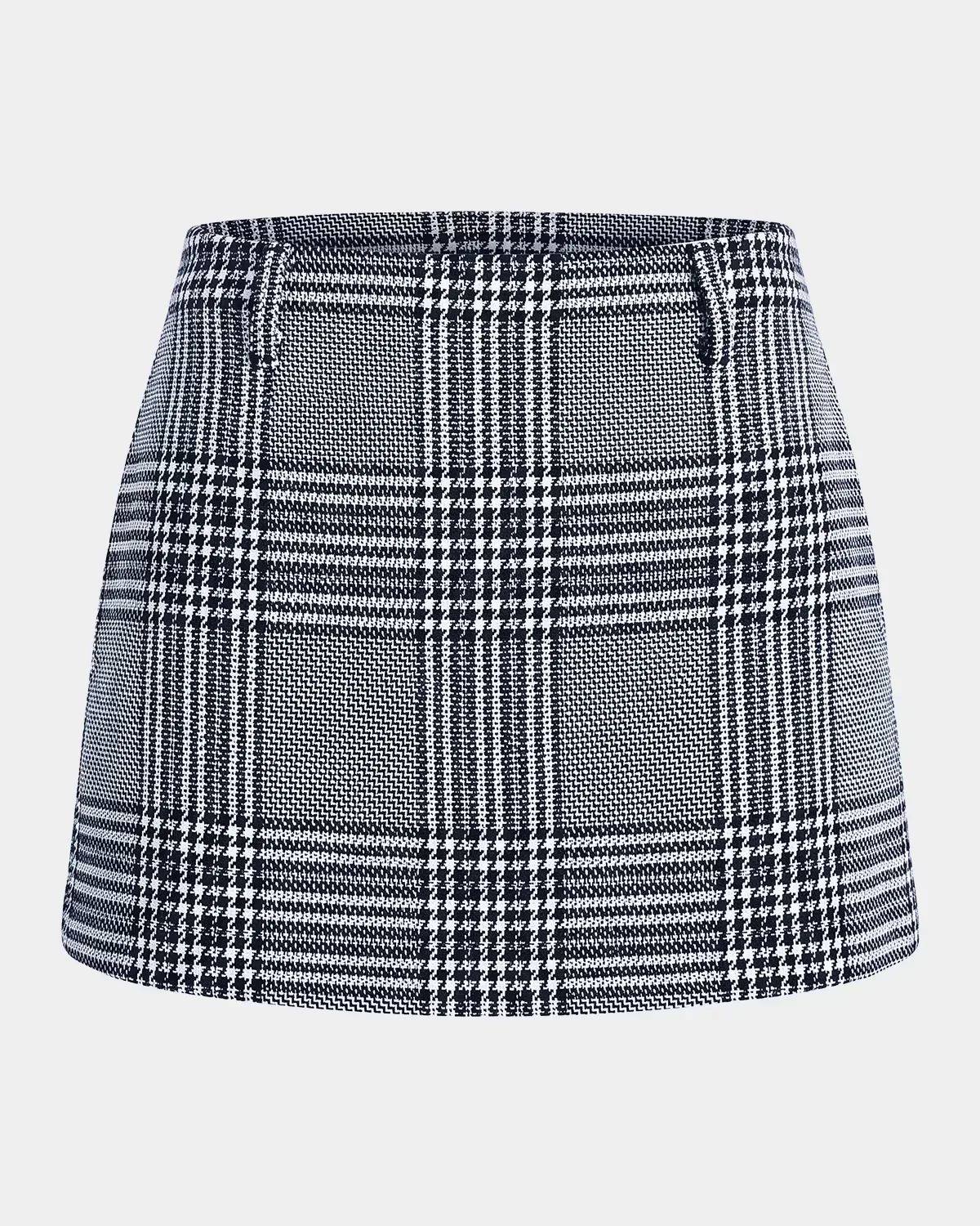 Lilly Houndstooth Plaid Mini Skirt by SEROYA