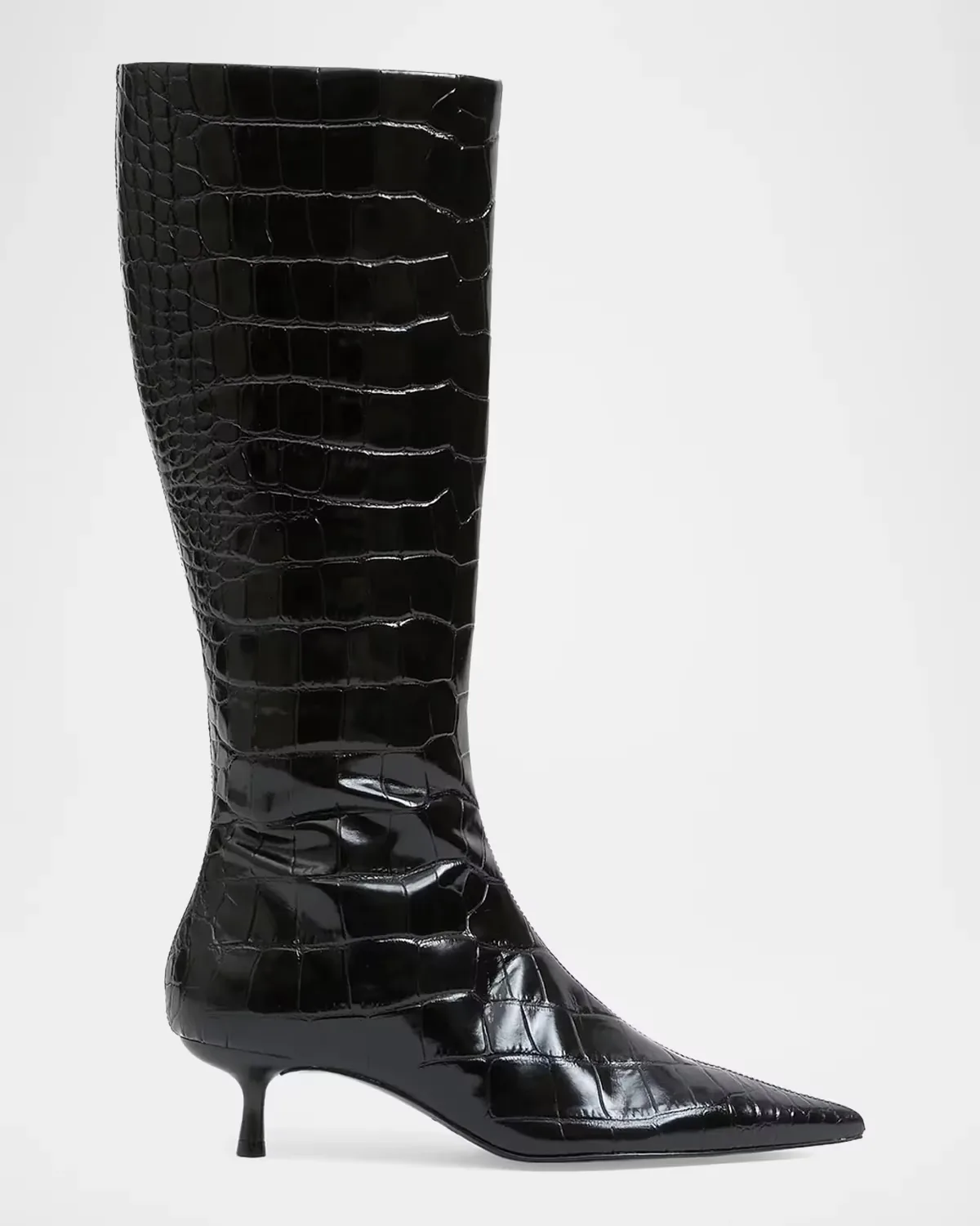 Janine Croc-Embossed Leather Knee-High Boots by SIMKHAI