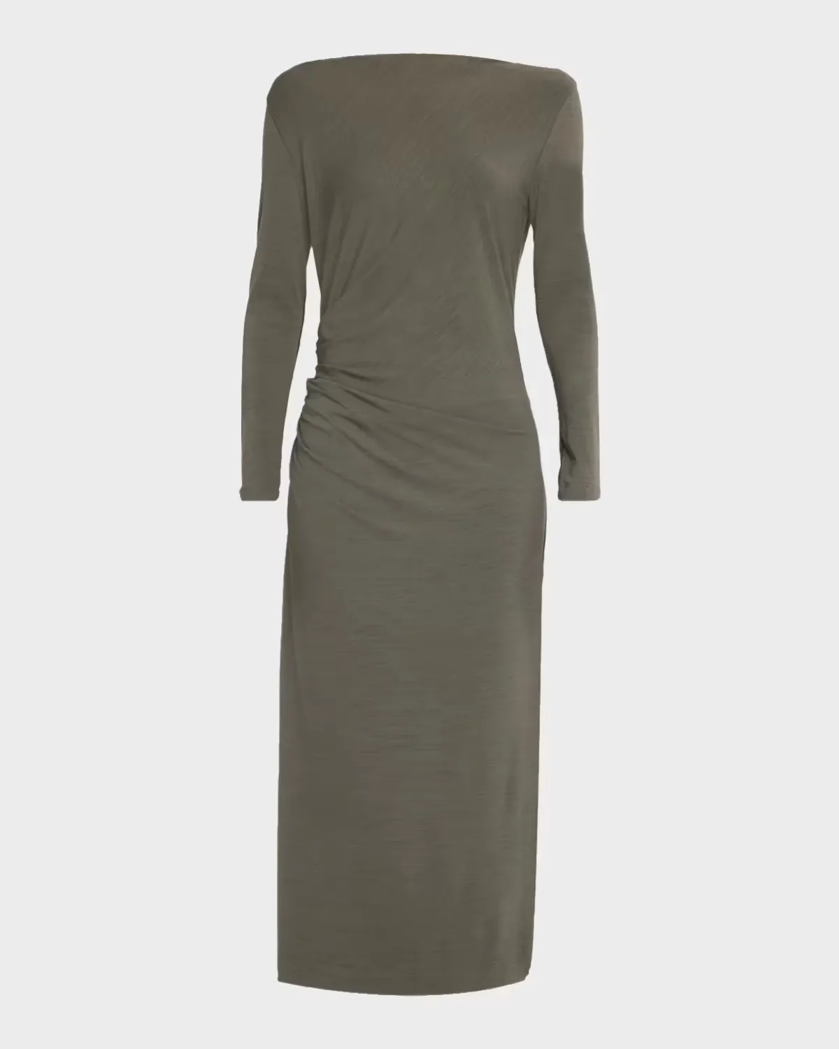 Long-Sleeve Wool Jersey Midi Dress by Brunello Cucinelli