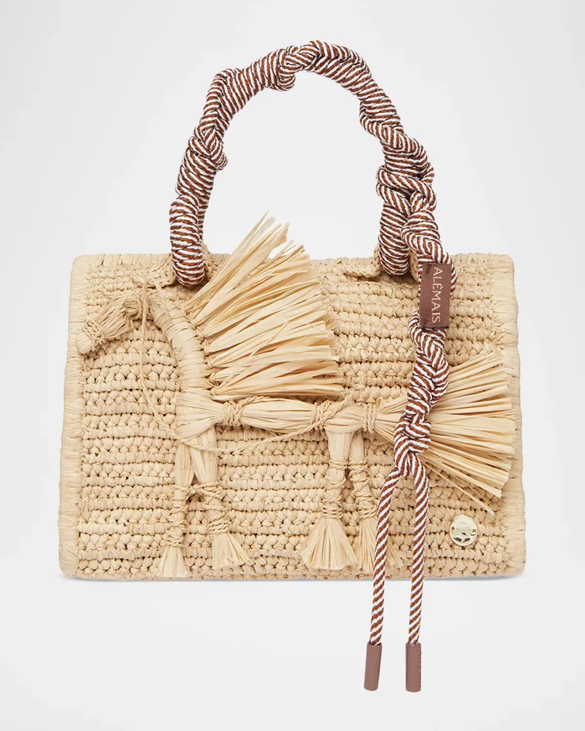 Ace Raffia Horse Top-Handle Bag by ALMAIS