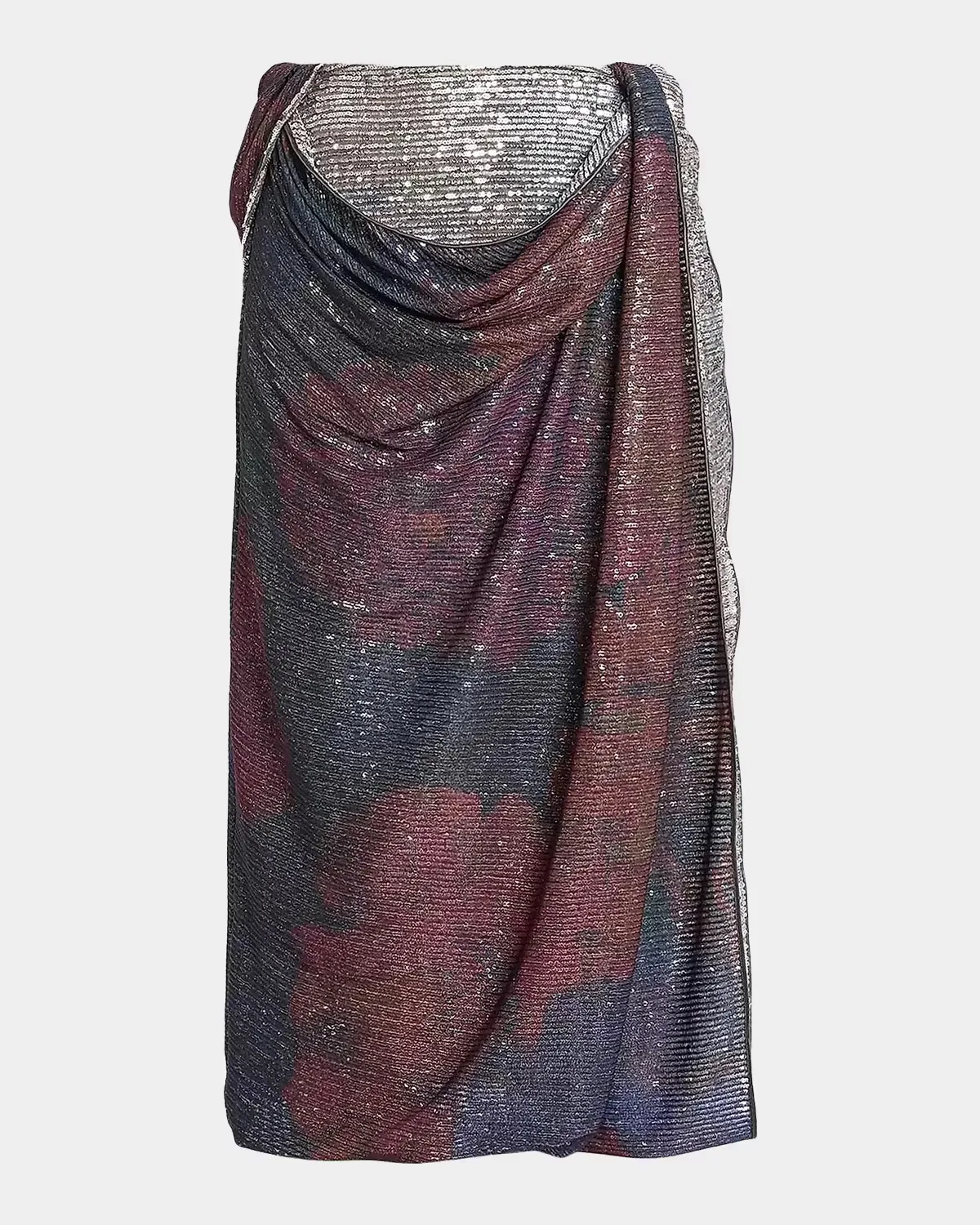 Sequined Draped Midi Skirt by Maison Margiela