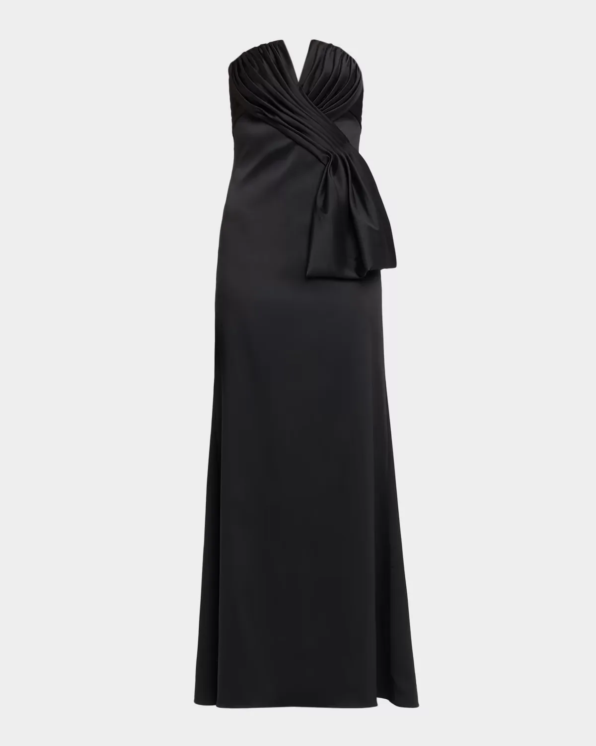 Strapless Draped Stretch Mikado Gown by Aidan Mattox