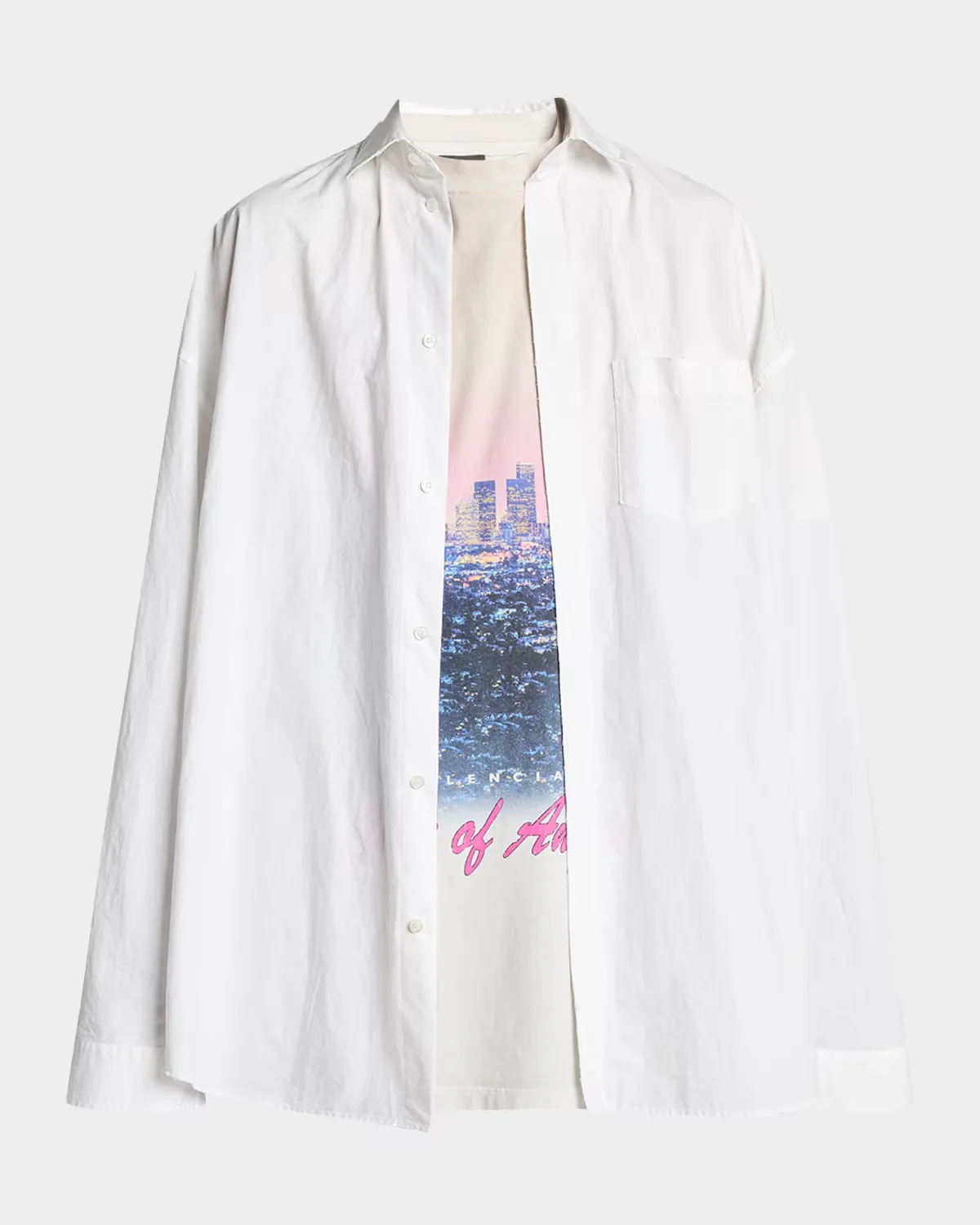 Cotton Poplin Point-Collar Sport Shirt by Balenciaga