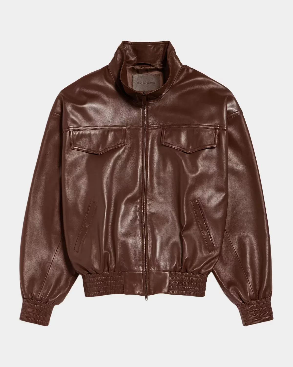 Smooth Leather Oversized Bomber Jacket by Balenciaga