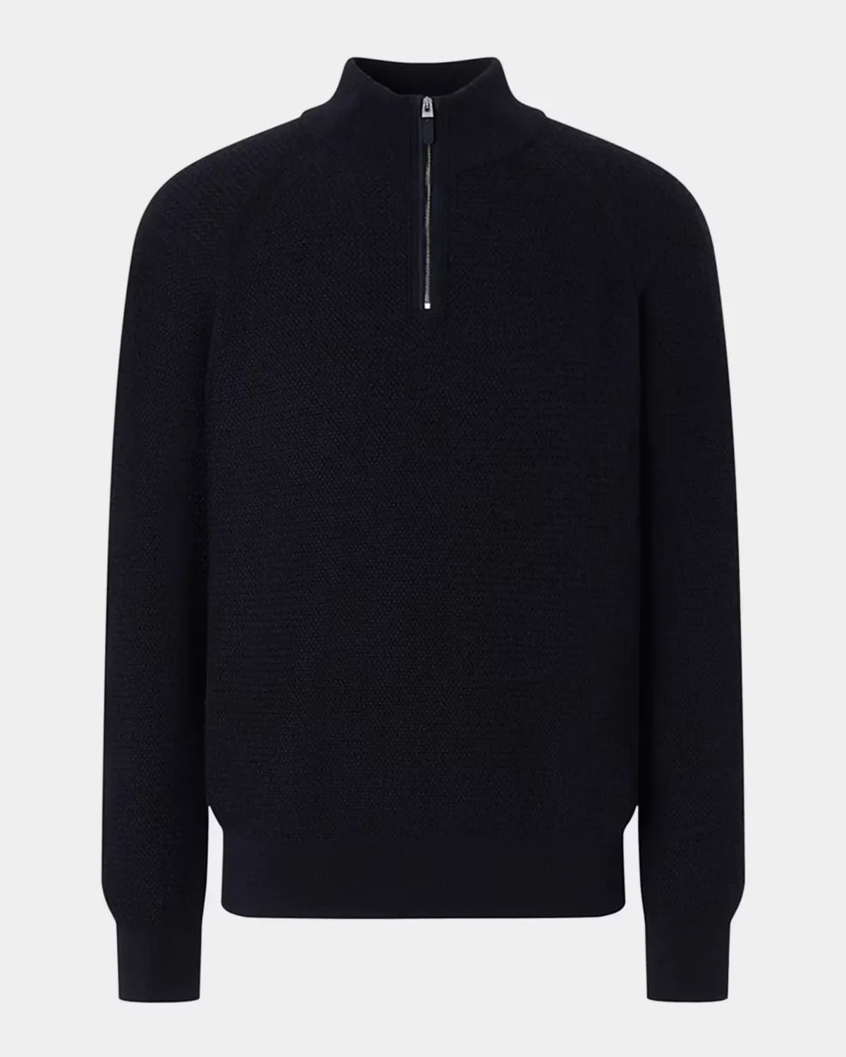 Cashmere Texture-Knit Quarter-Zip Sweater