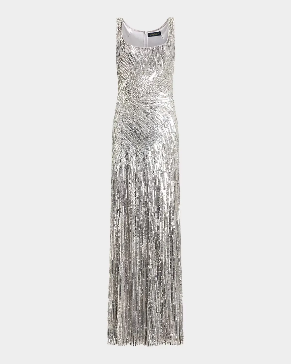 Solaris Sequined Sleeveless Column Gown by Jenny Packham