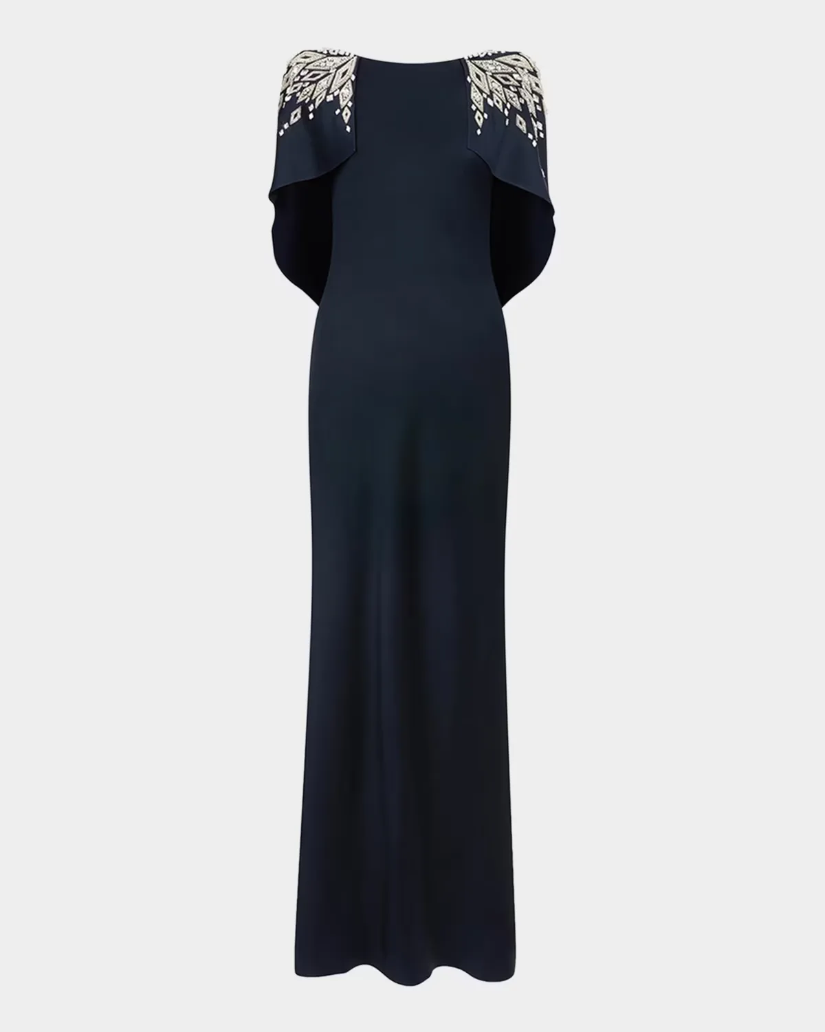 Ophelia Embellished Draped Capelet Backless Gown by Jenny Packham