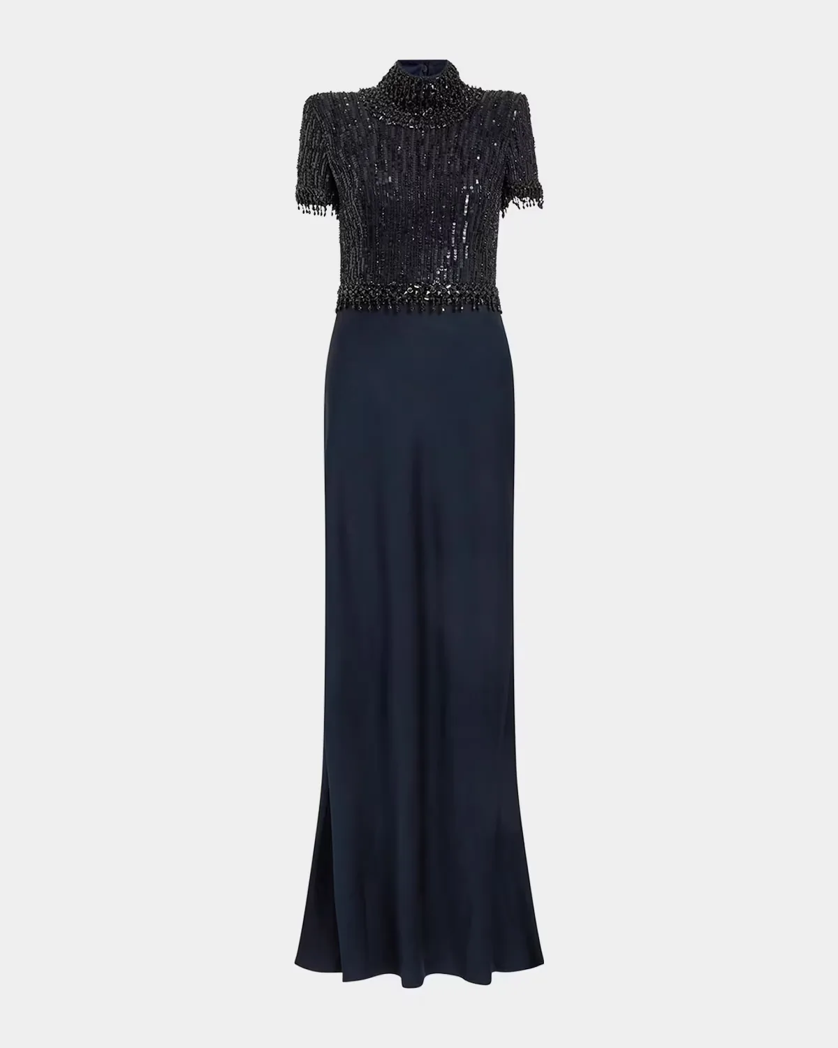 Trinity Embellished Strong-Shoulder Satin Gown by Jenny Packham
