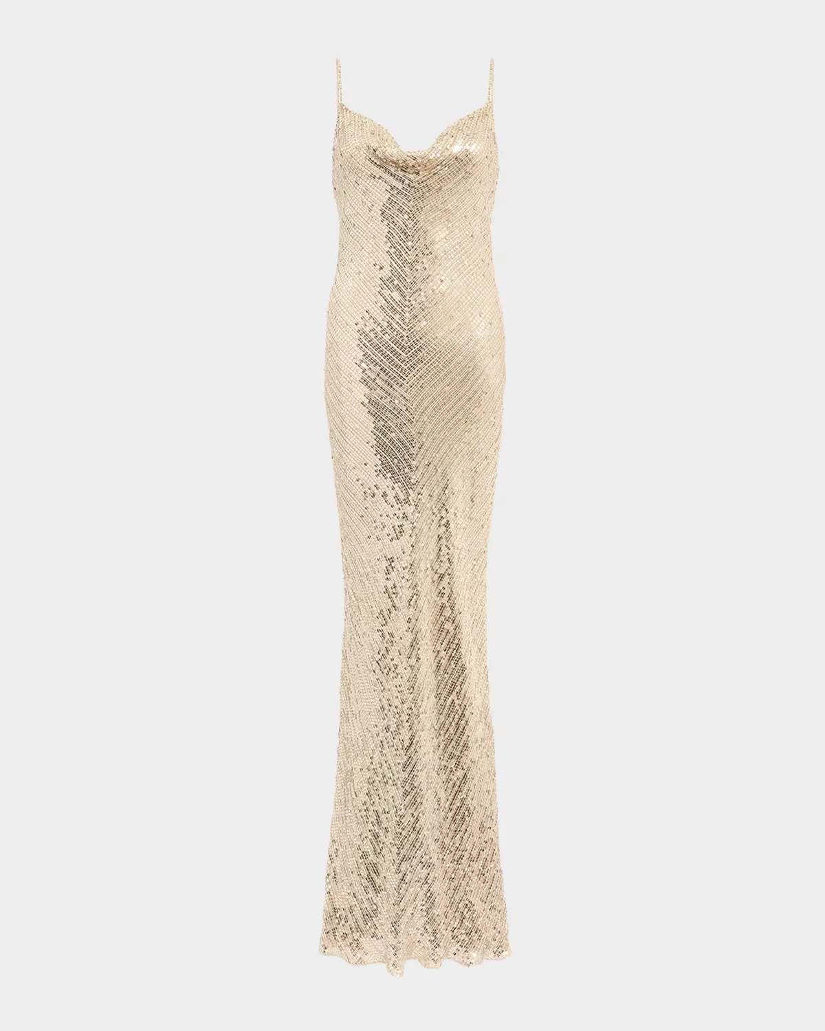 Ariel Sleeveless Cowl-Neck Sequined Gown by Jenny Packham