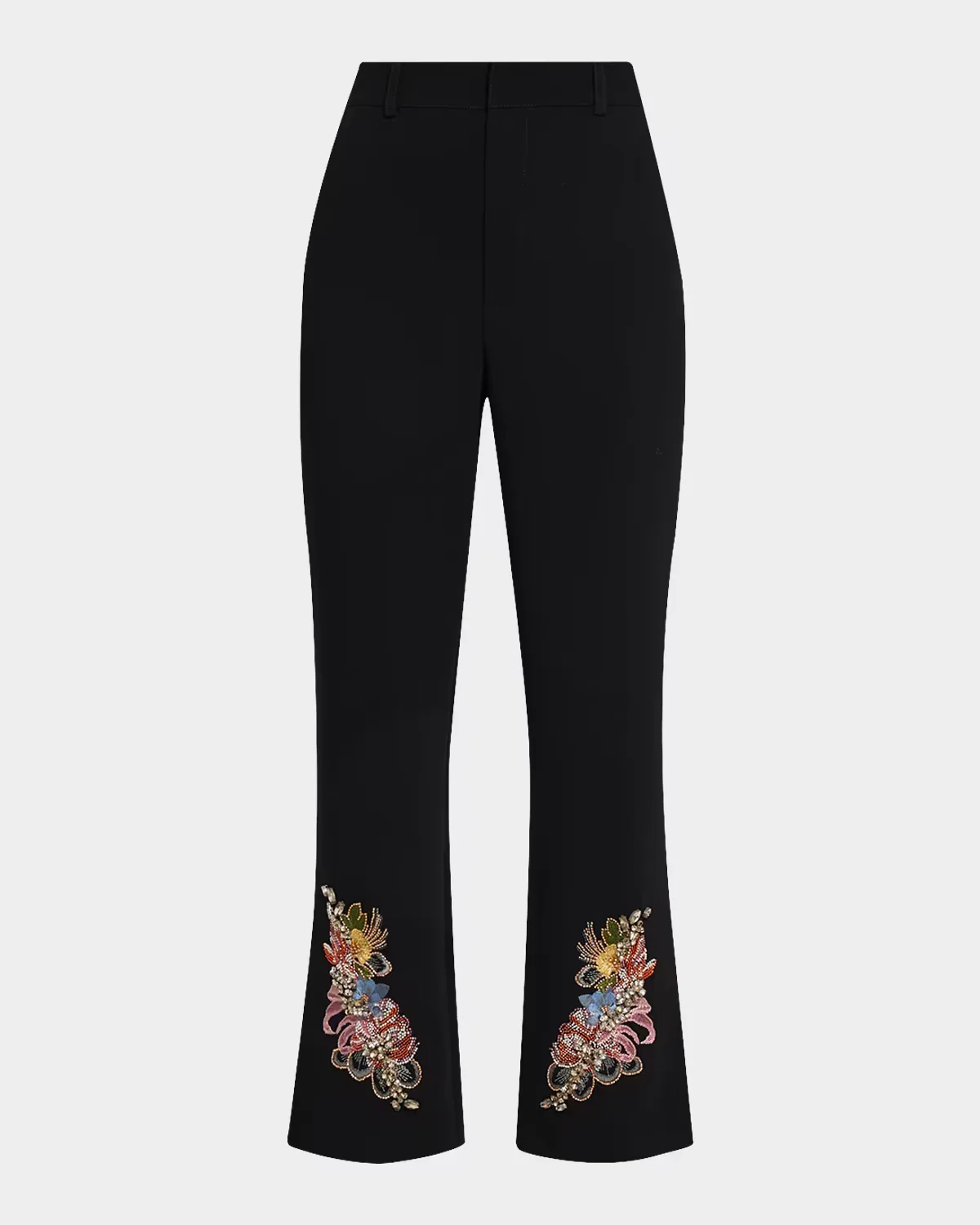 Floral Border Cropped Trousers by Cinq  Sept