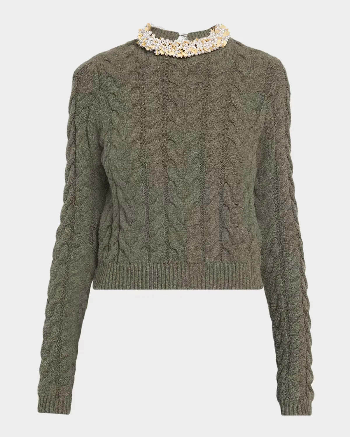 Marlie Embellished Cable-Knit Merino Wool-Blend Sweater by Ulla Johnson