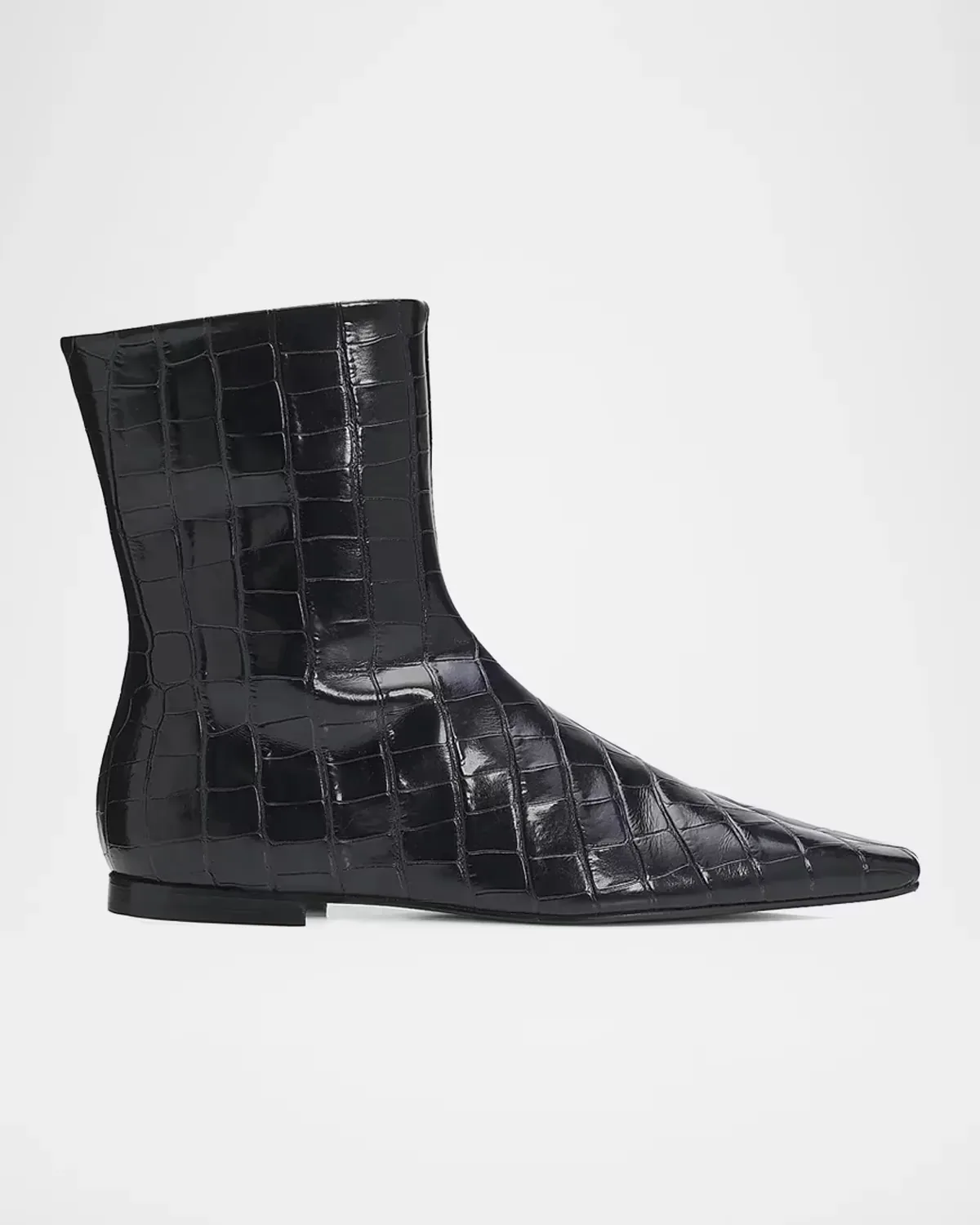 Croc-Embossed Leather Chelsea Boots by Totême