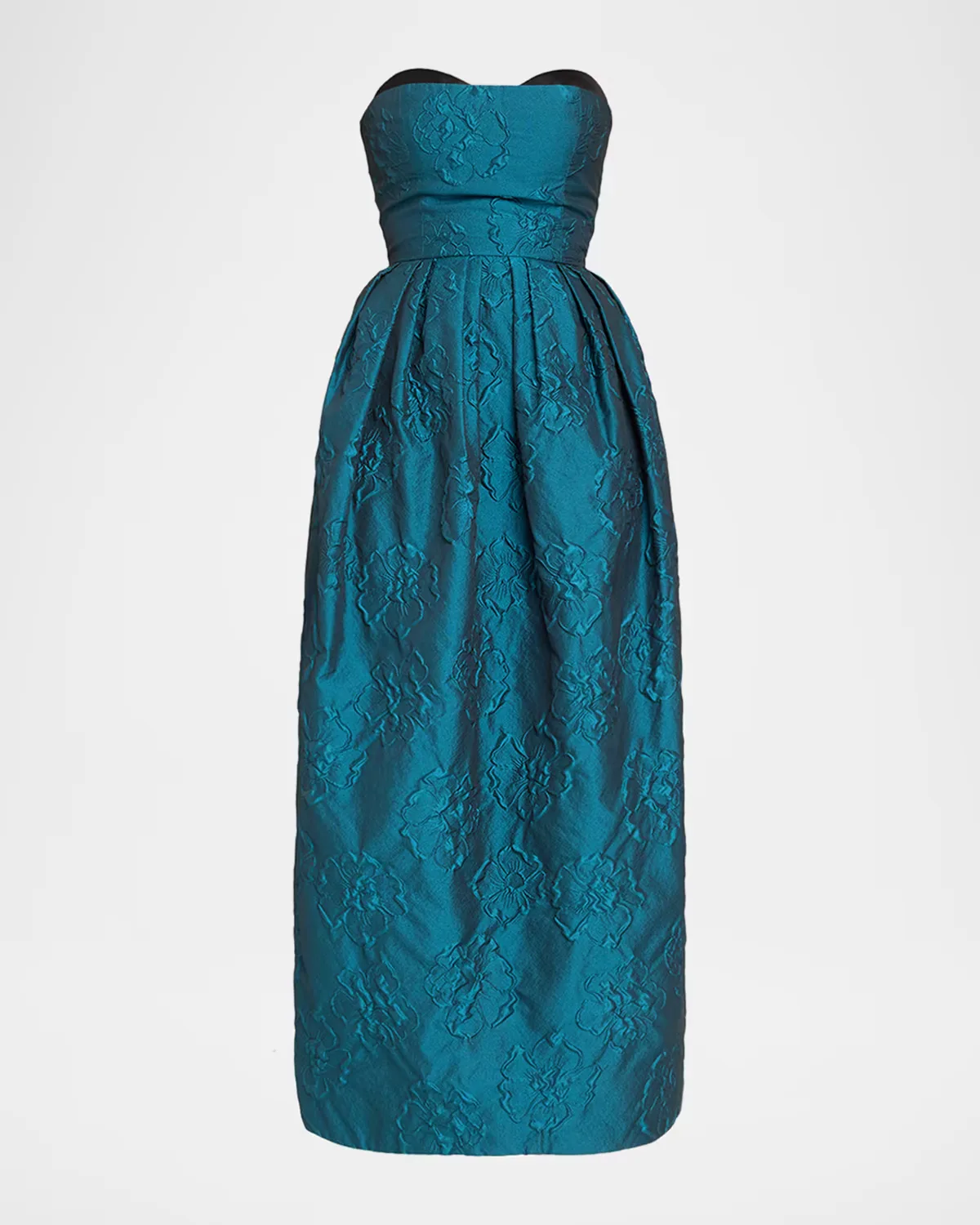 Katerina Strapless Jacquard Midi Dress