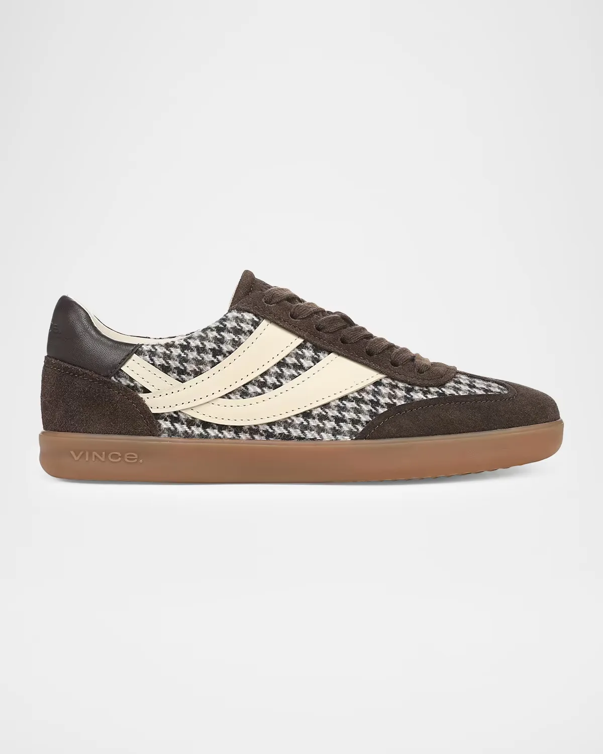 Oasis Houndstooth Mixed Leather Low-Top Sneakers by Vince