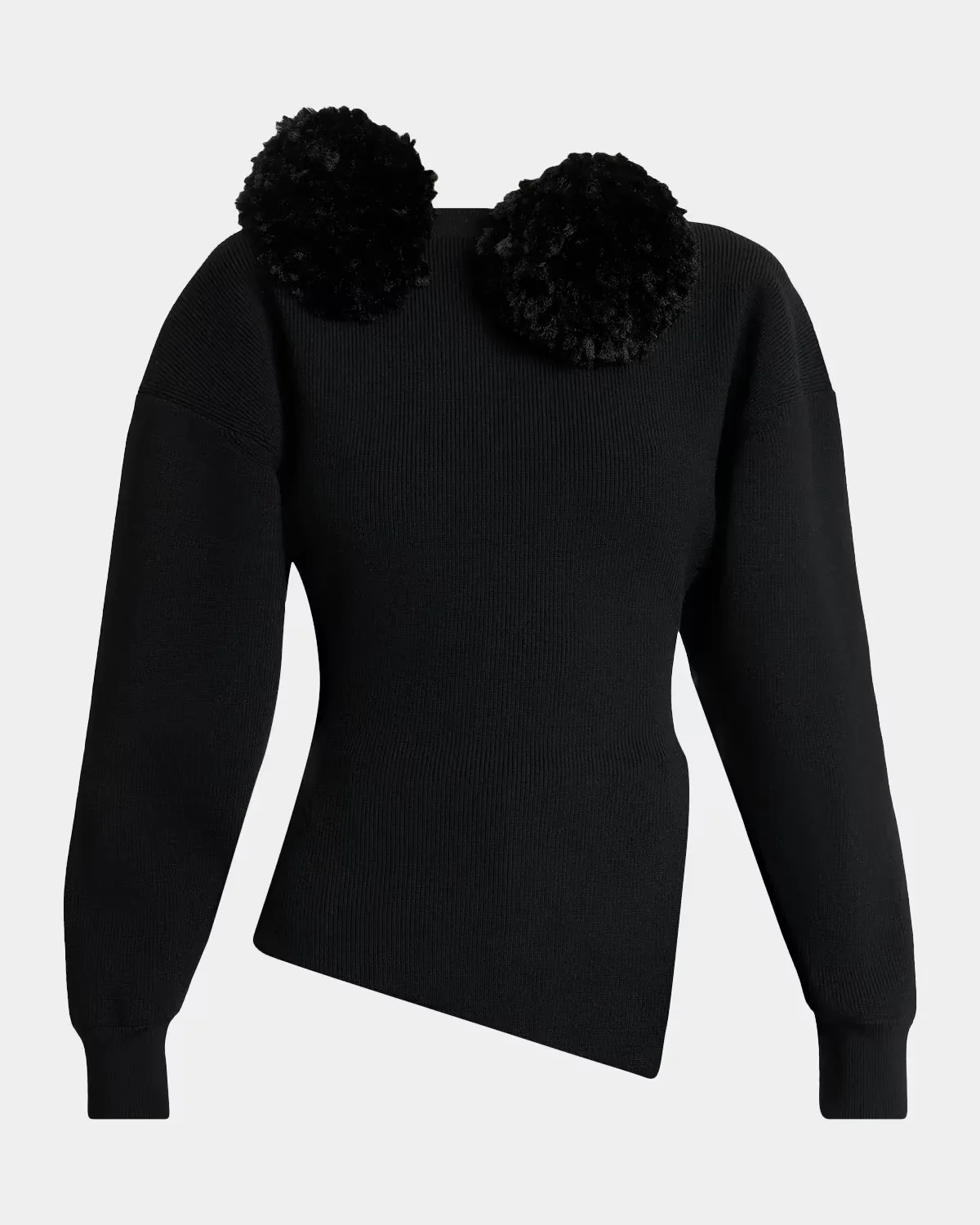 Pom Pom Asymmetric Wool Knit Sweater by GIVENCHY