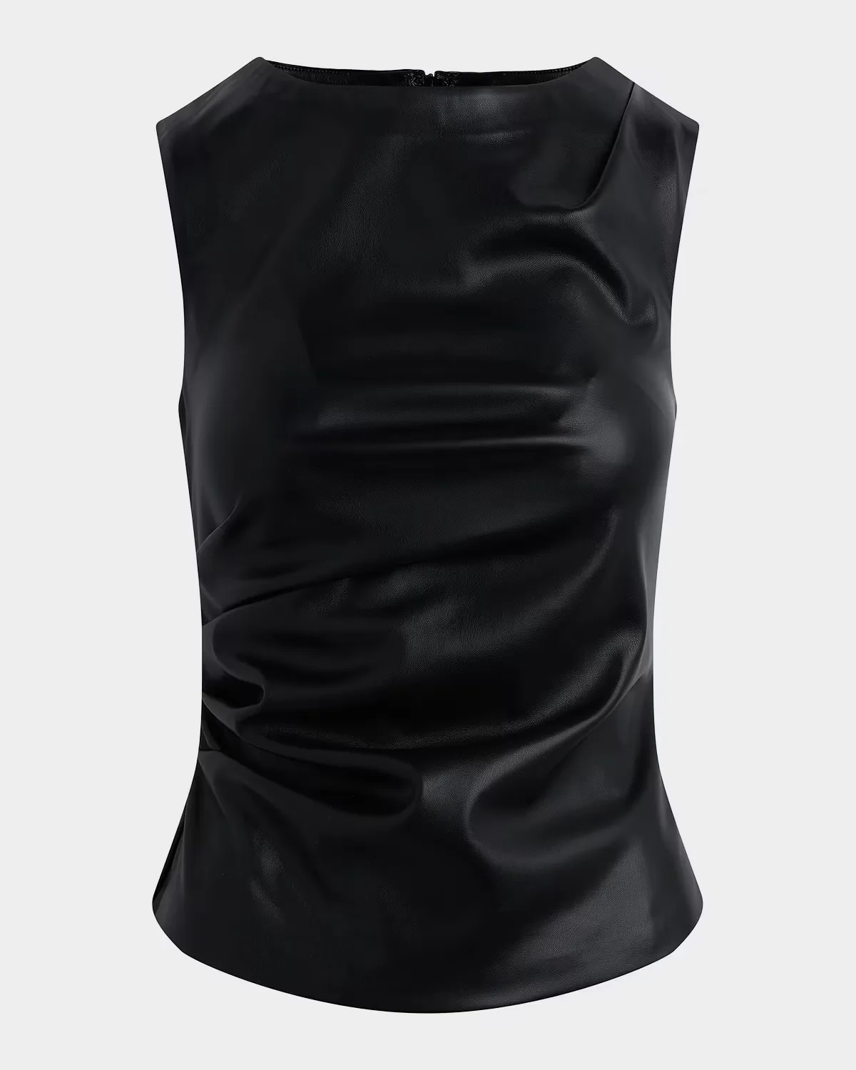 The Meg Faux Leather Top