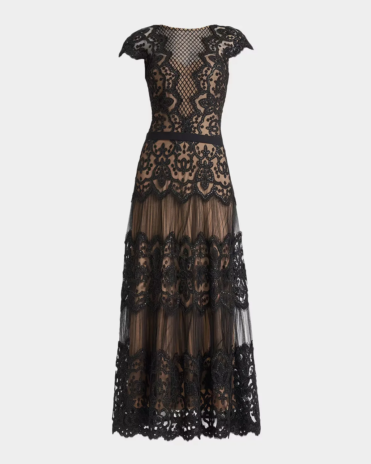 Embellished Lace Gown by Tadashi