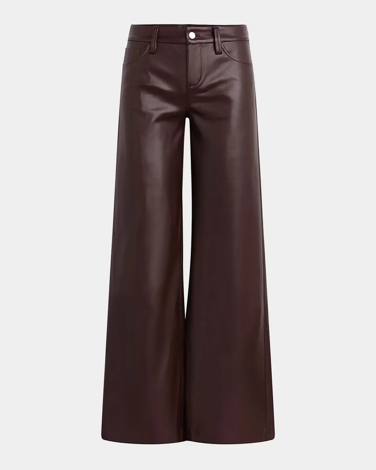 Lou Lou Faux-Leather Wide-Leg Jeans