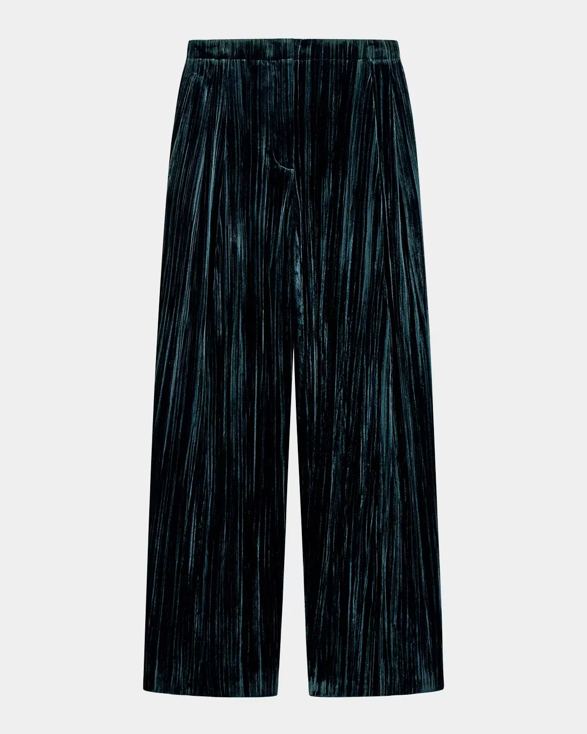 Crinkled Velvet Pleated Trousers by Armani