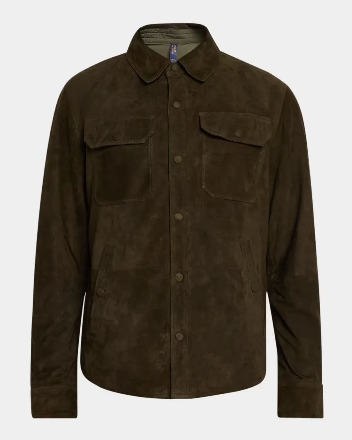 Reversible Suede-Taffeta Shirt Jacket by Polo Ralph Lauren