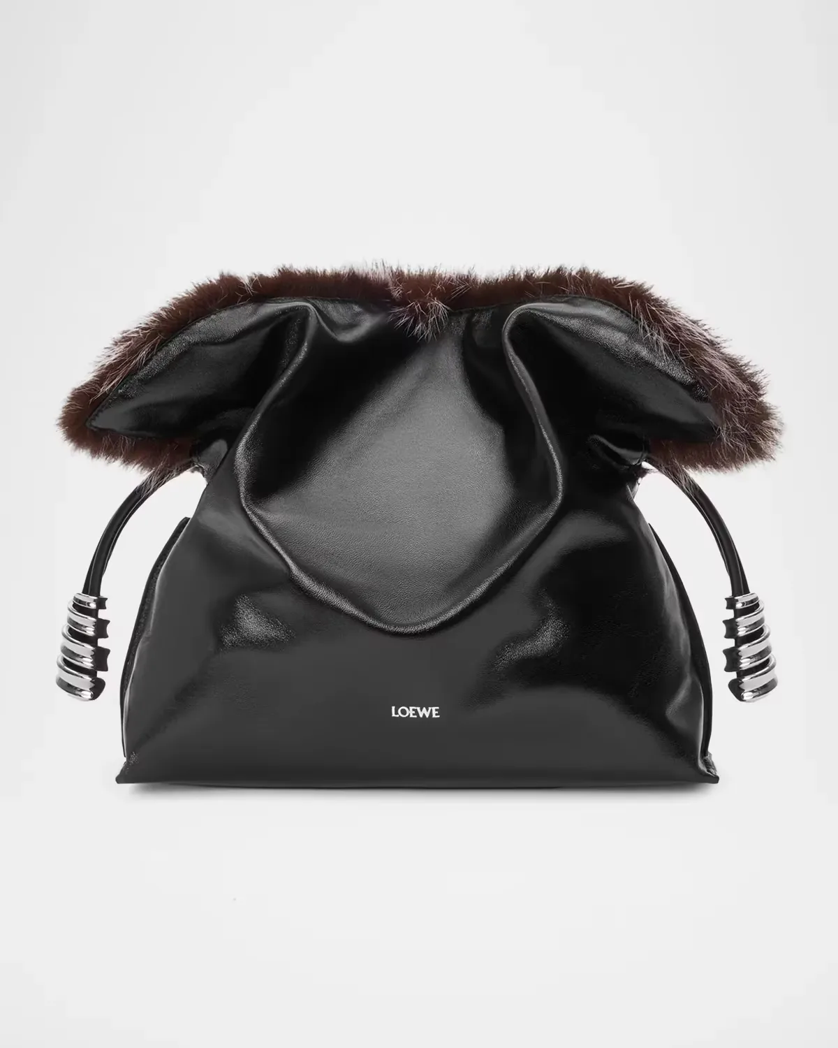 Flamenco Shearling & Leather Clutch Bag by LOEWE