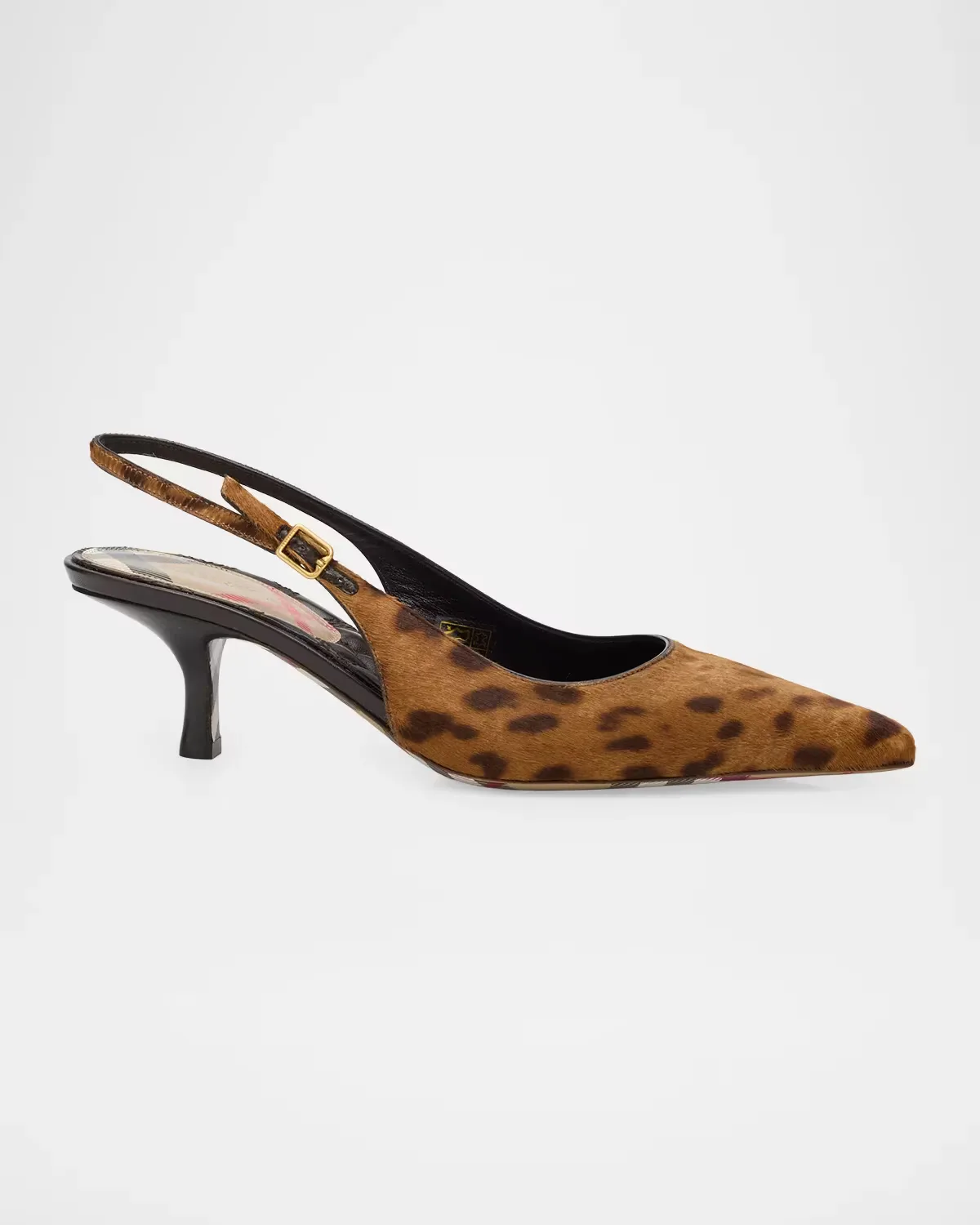 55mm Leopard Calf Hair Slingback Pumps by Burberry