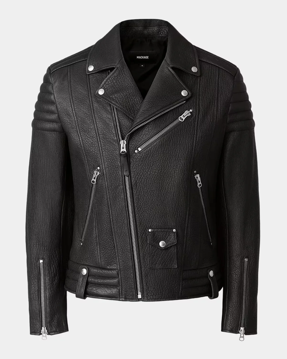 Kenneth Leather Moto Jacket by Mackage