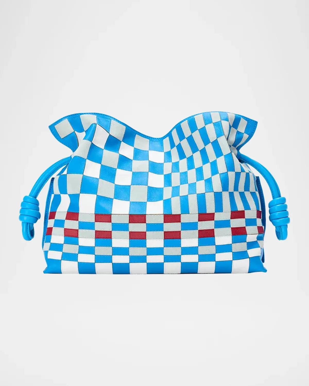 Flamenco Checkerboard Leather Clutch Bag by LOEWE