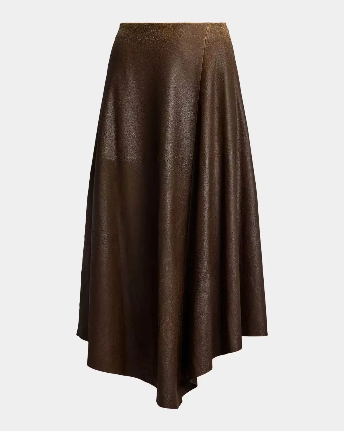 Cecilie Distressed Lambskin Skirt by Ralph Lauren