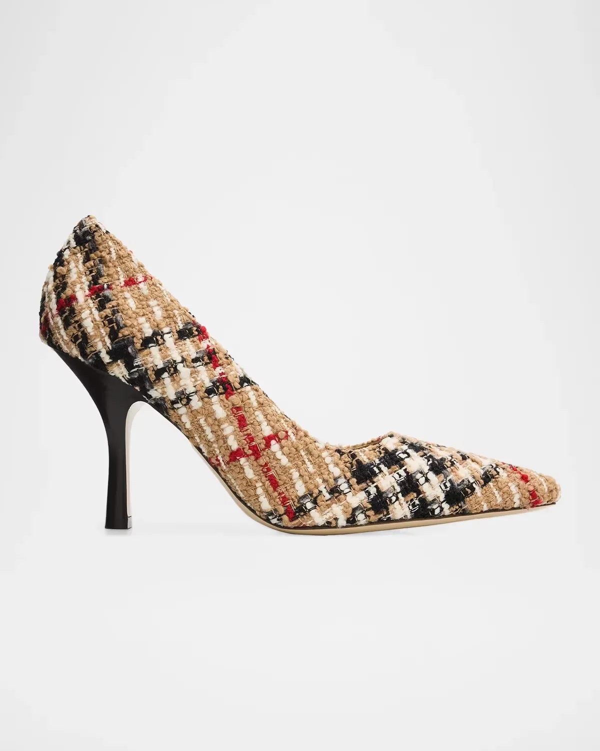 90mm Burberry Check Boucle Pumps by Burberry