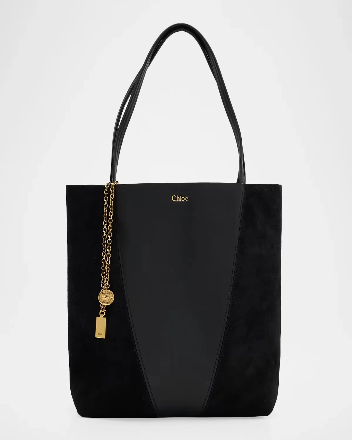 Spin Medium Leather & Suede Tote Bag