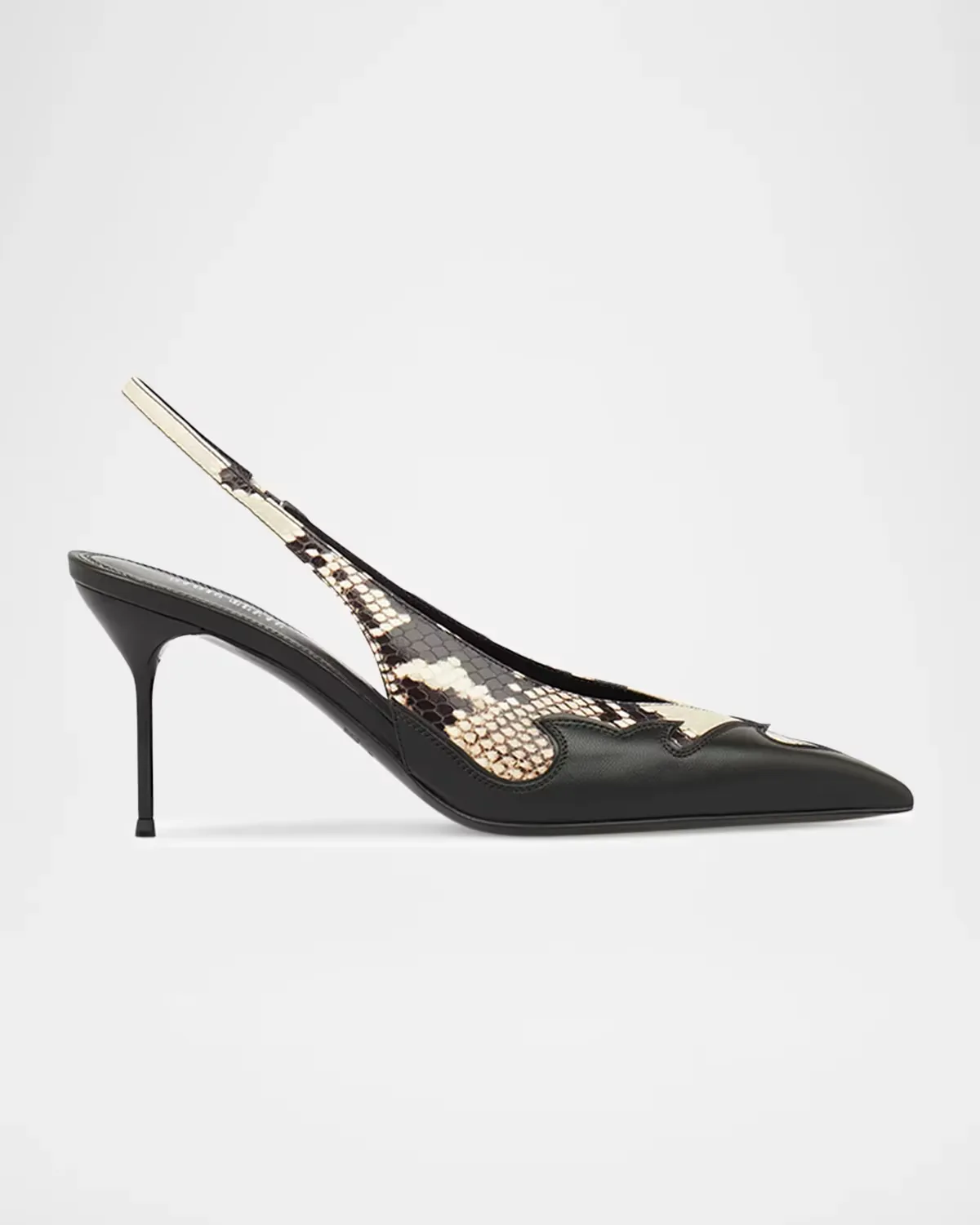 70mm Lidia Queen Mixed Leather Slingback Pumps by Paris Texas