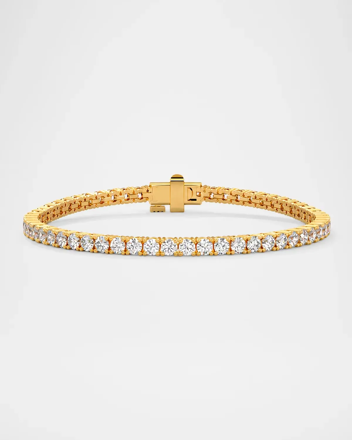 18K Yellow Gold Lab-Grown Diamond Tennis Bracelet, 5.0tcw