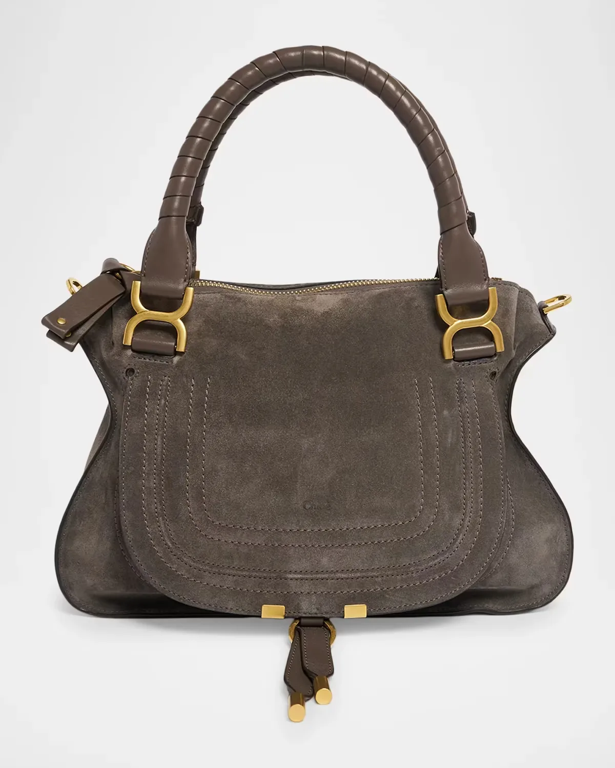 Marcie Small Double-Carry Suede Top Handle Bag by Chloé