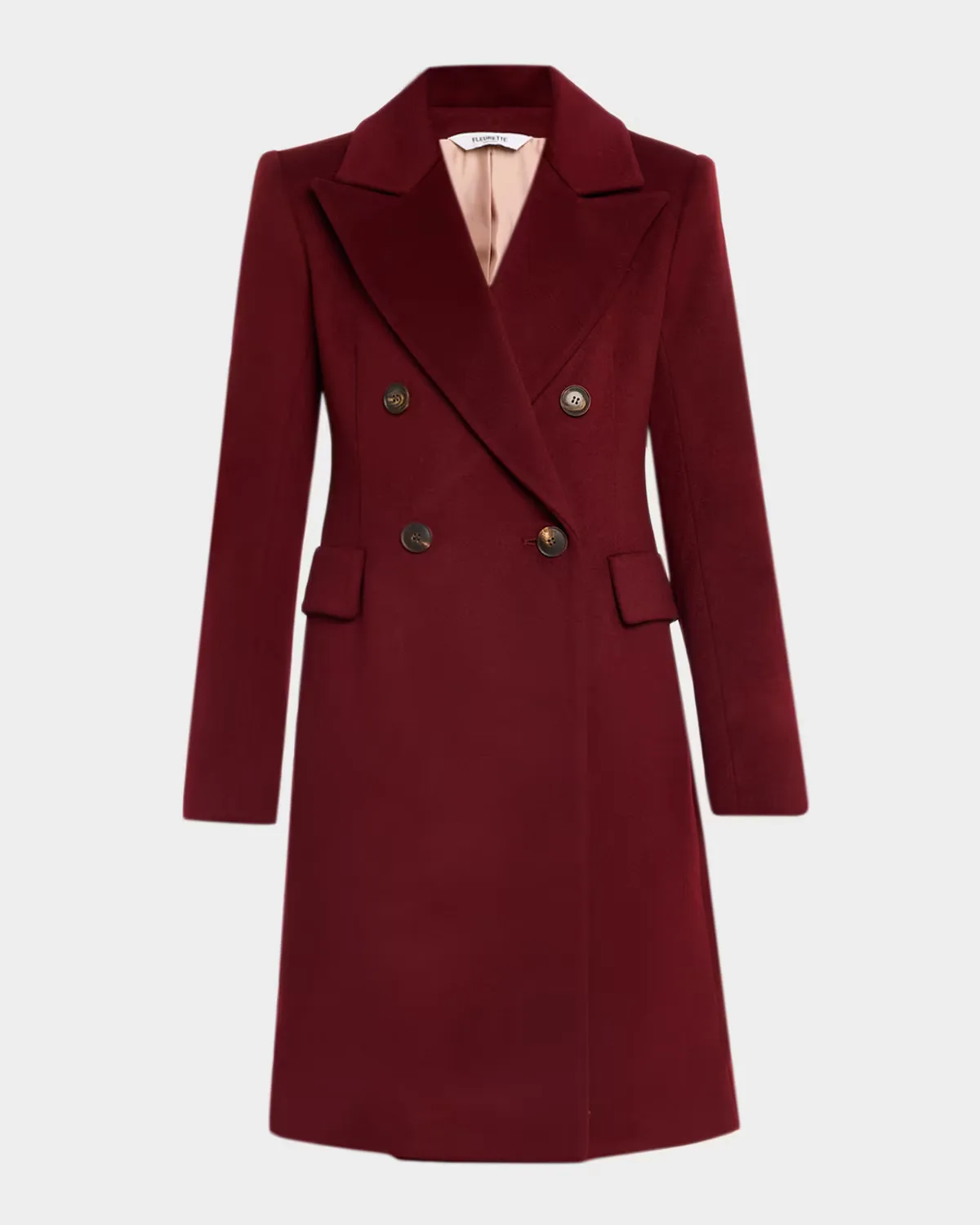 Kaia Wool Double-Breasted Coat by Fleurette