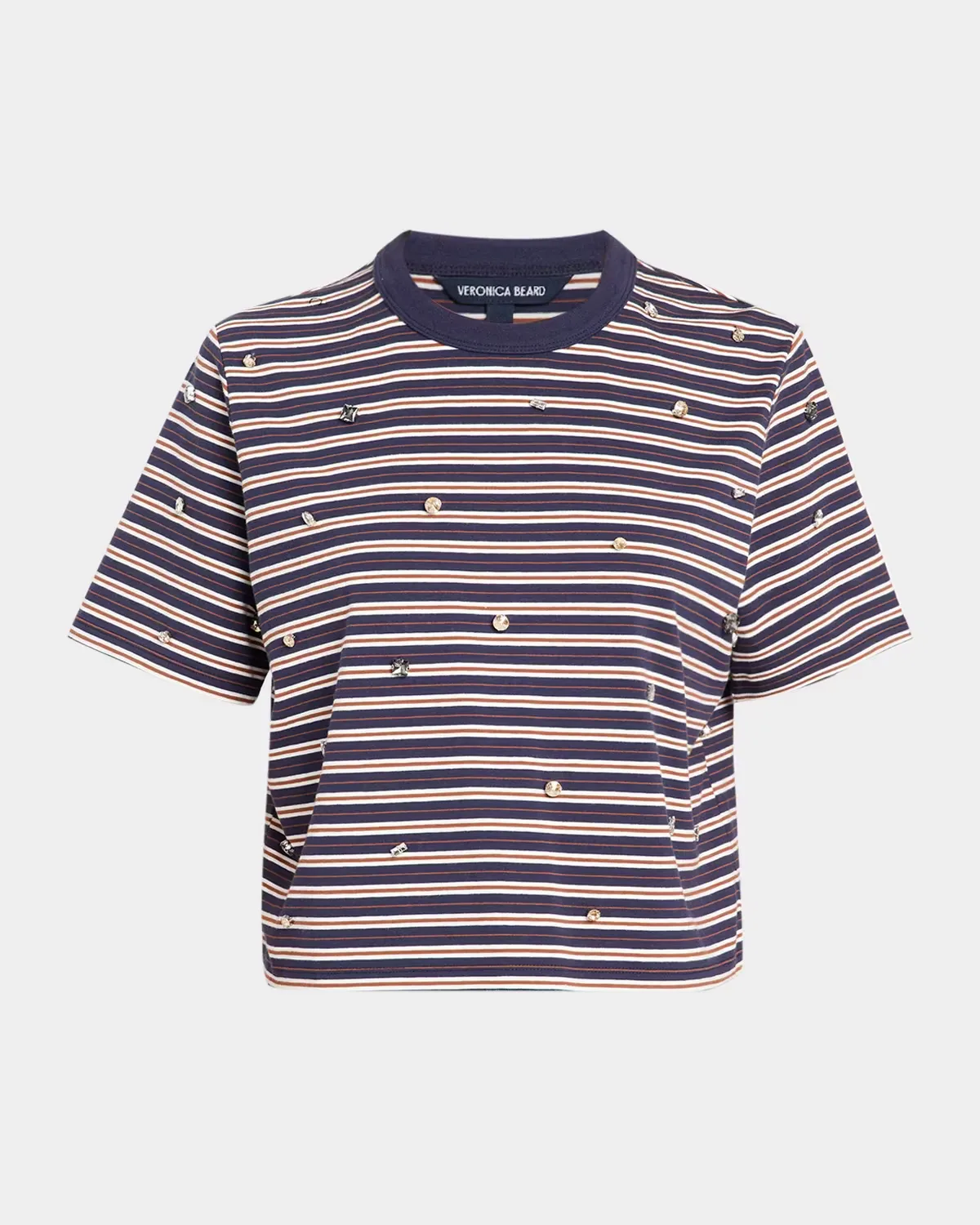 Sebastian Embellished Stretch-Cotton T-Shirt by Veronica Beard