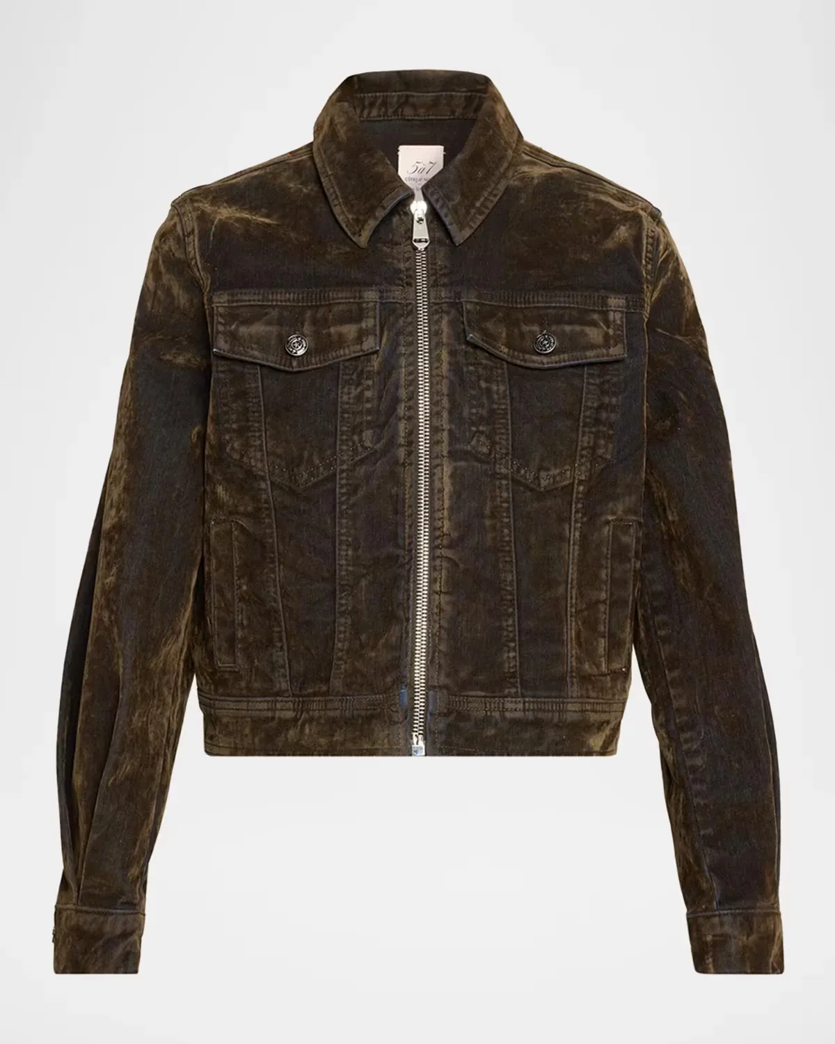 Nicole Flocked Denim Jacket by Cinq  Sept