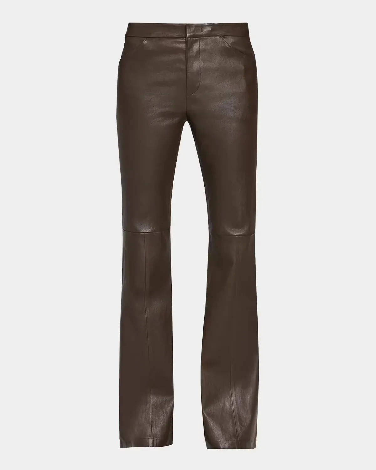 Mid-Rise Stretch-Leather Flare Pants by Vince