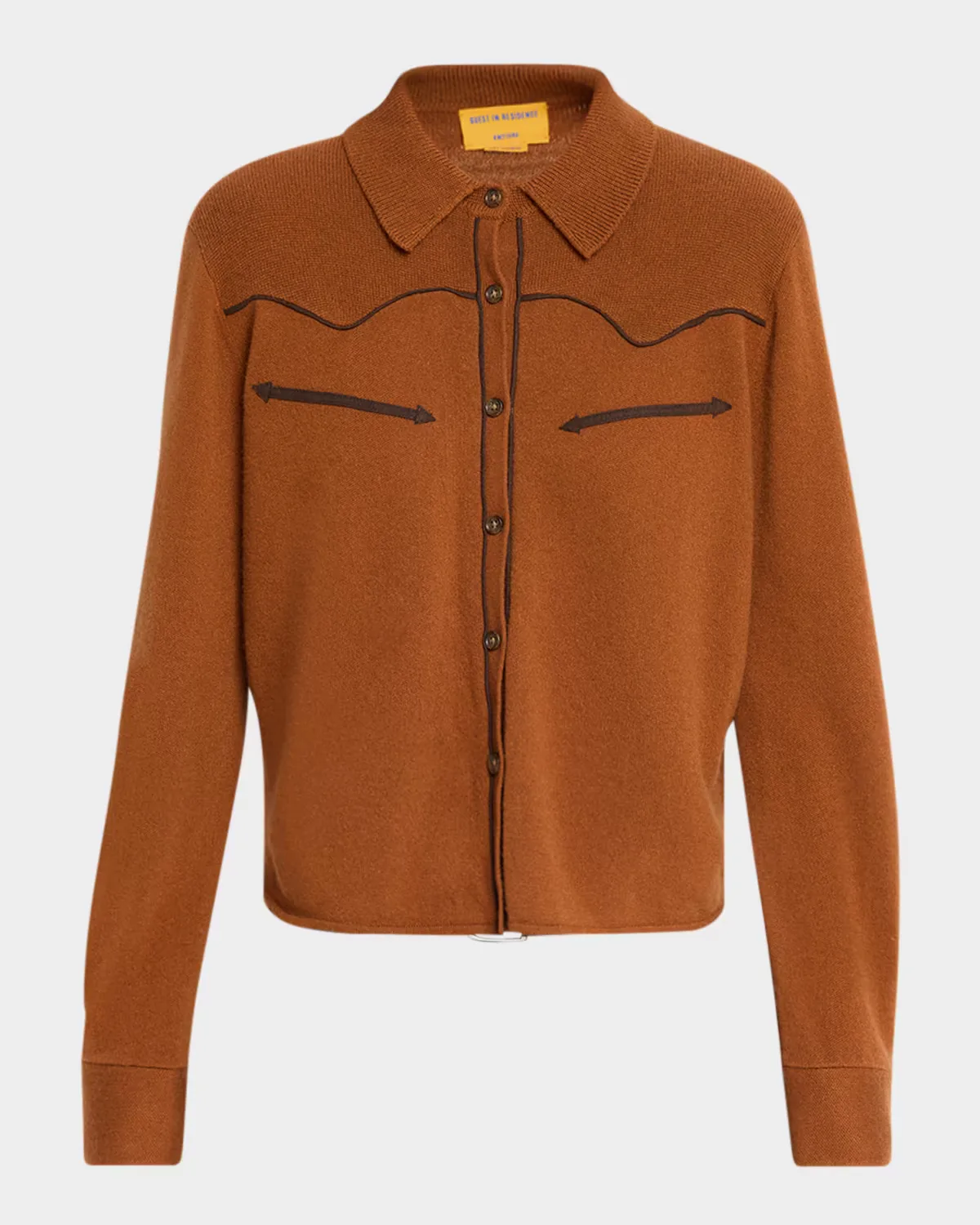 Cashmere Crop Western Shirt by Guest in Residence