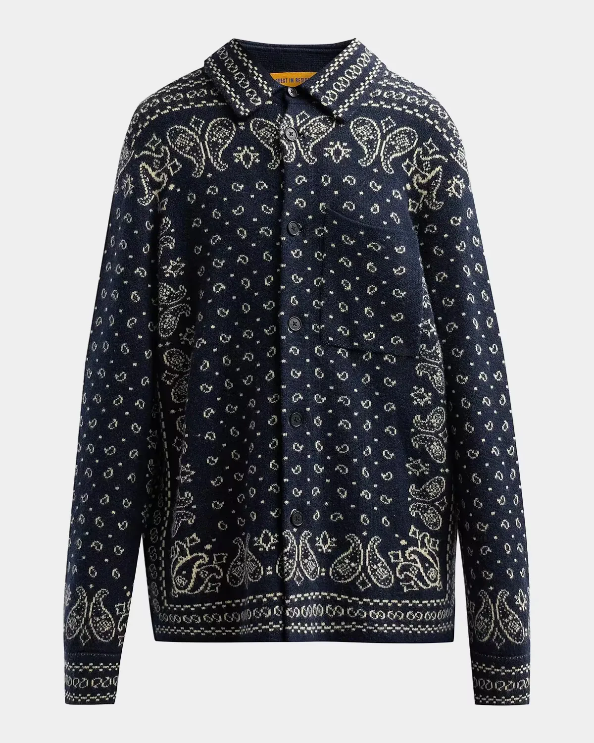 Wild Rag Paisley Cashmere Knit Shirt by Guest in Residence