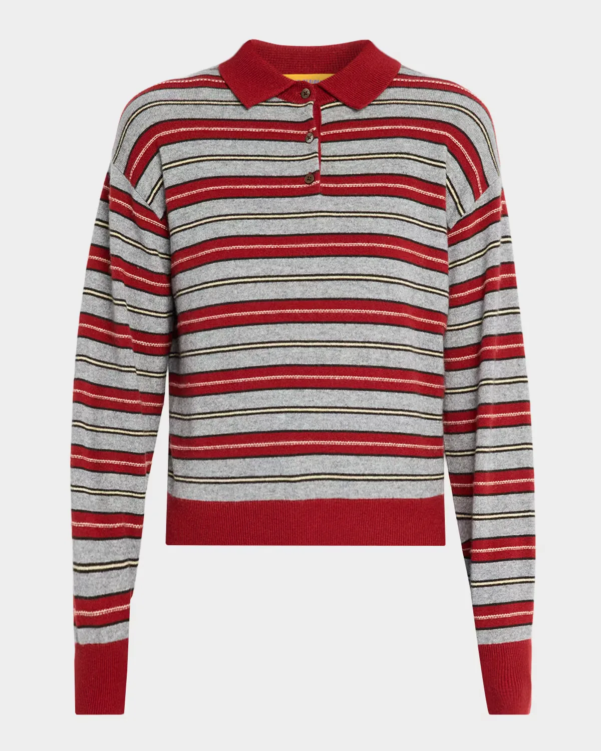 Collegiate Striped Cashmere Polo Sweater by Guest in Residence