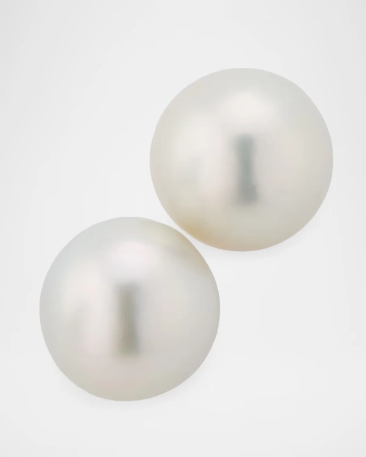 18K White Gold 13.6mm White Pearl Stud Earrings