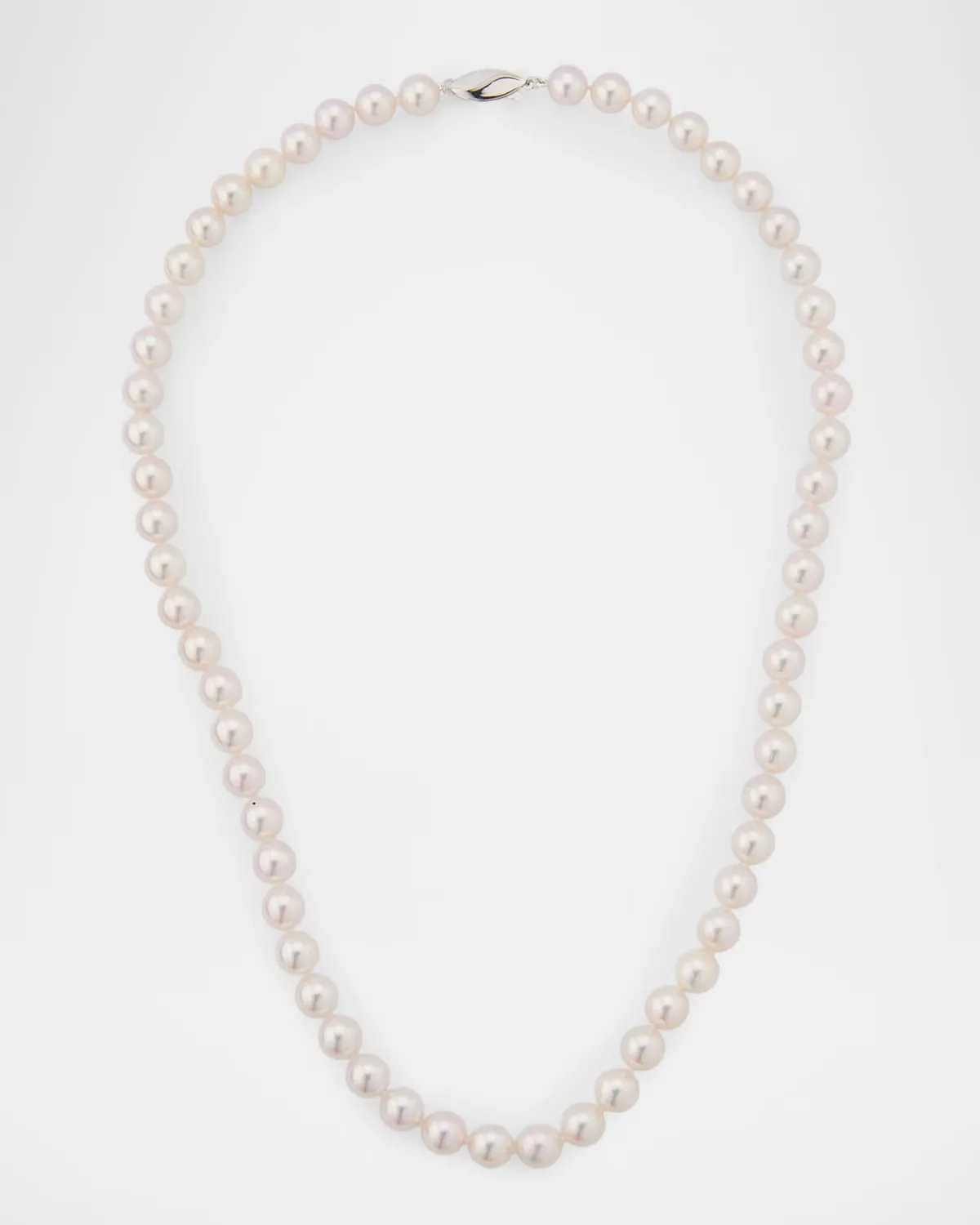 18K White Gold 8mm Akoya Pearl Necklace, 20L by Belpearl