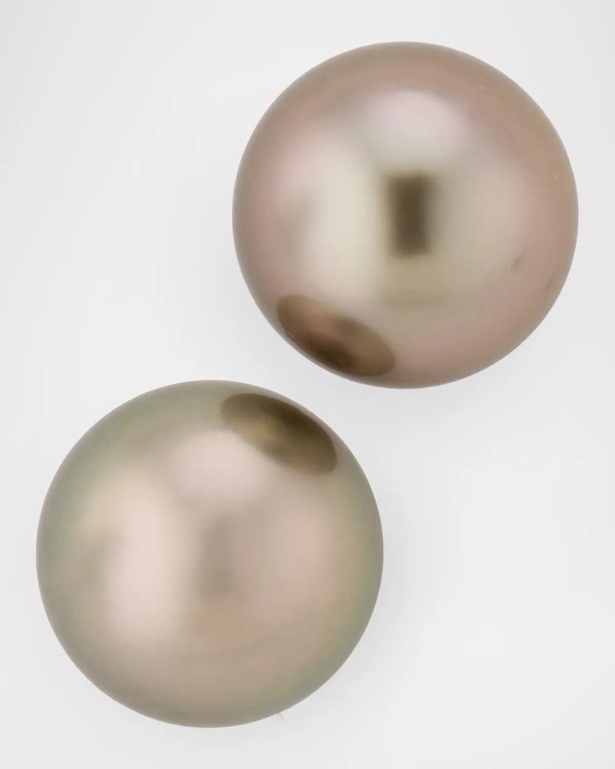 18K White Gold 12mm Gray Pearl Stud Earrings by Belpearl