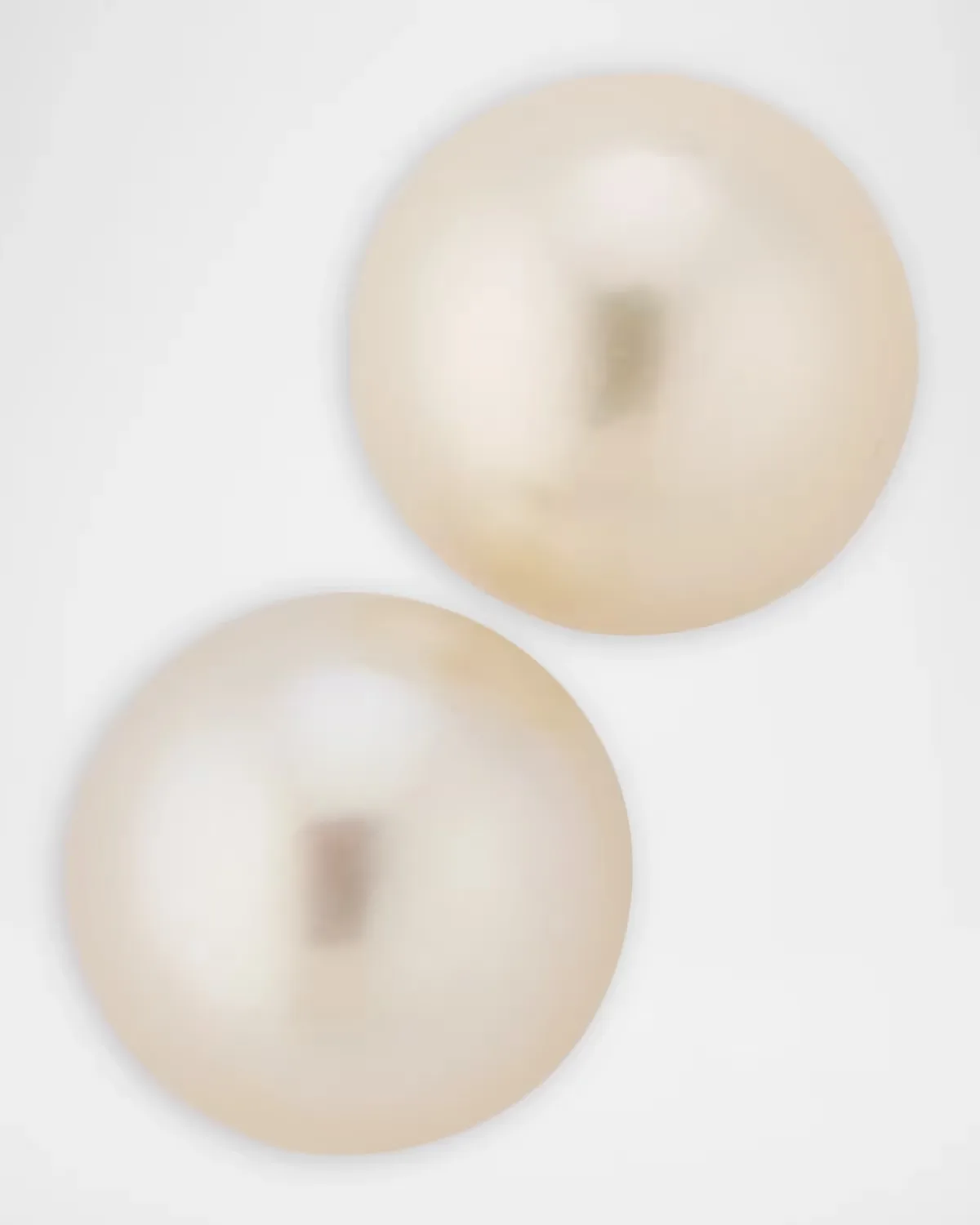 18K White Gold 12mm White Pearl Stud Earrings