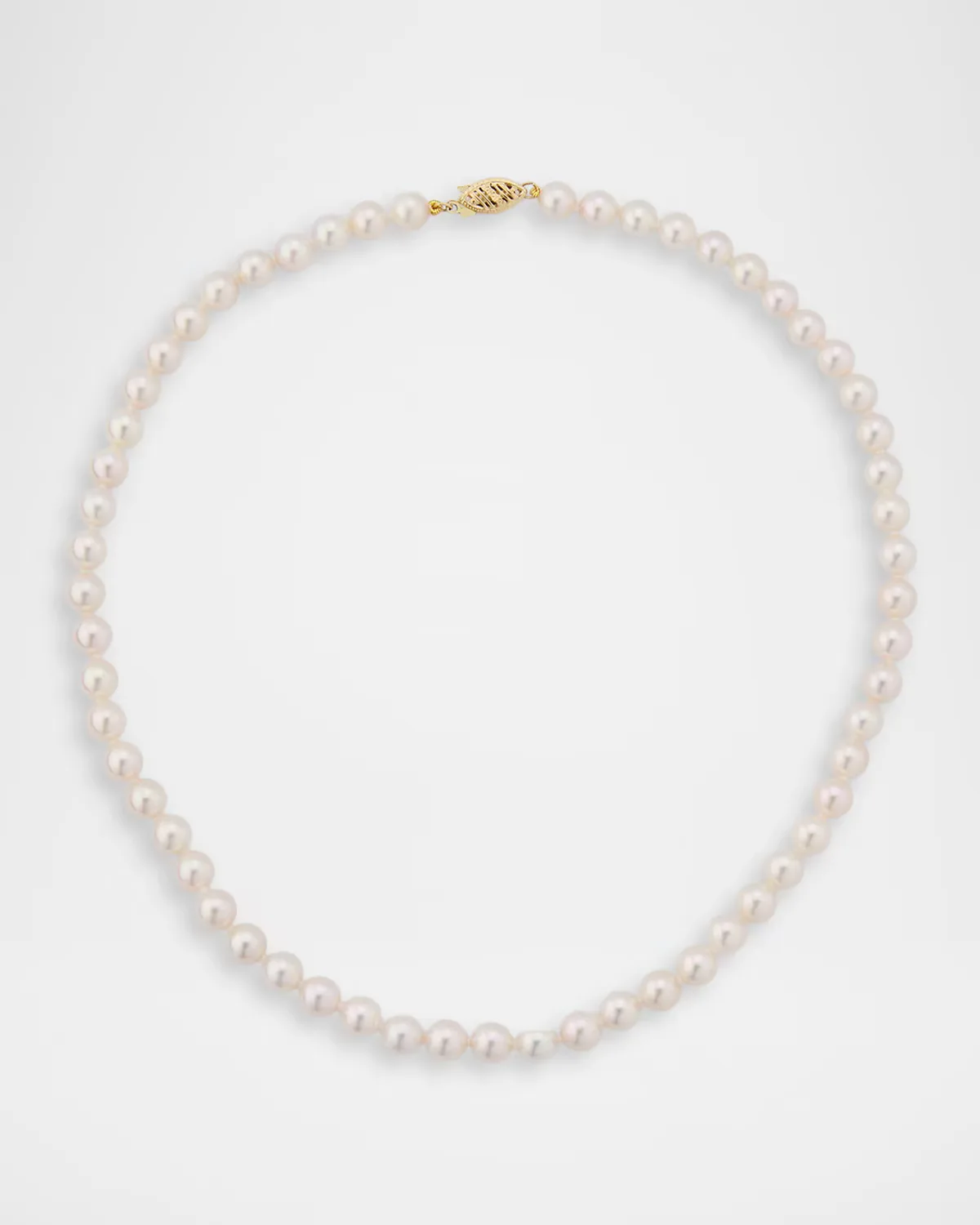 18K Yellow Gold Akoya Pearl Necklace, 16L by Belpearl
